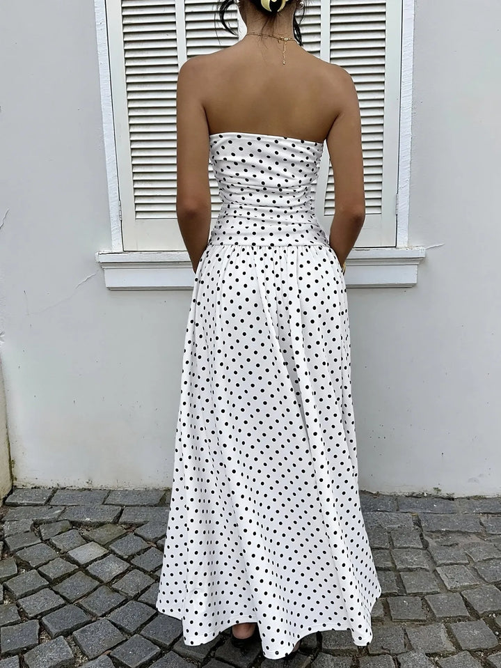 Beatrice | Stylish Strapless Polka Dot Dress