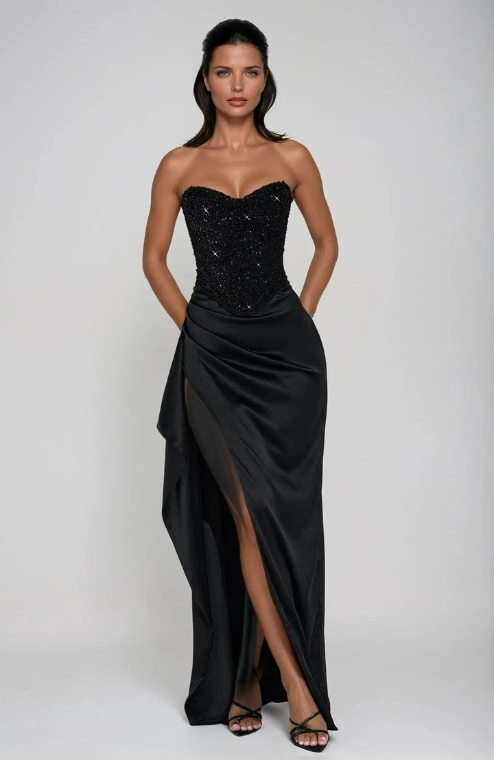 Grace | Strapless Sweetheart Corset Evening Gown Maxi Dress