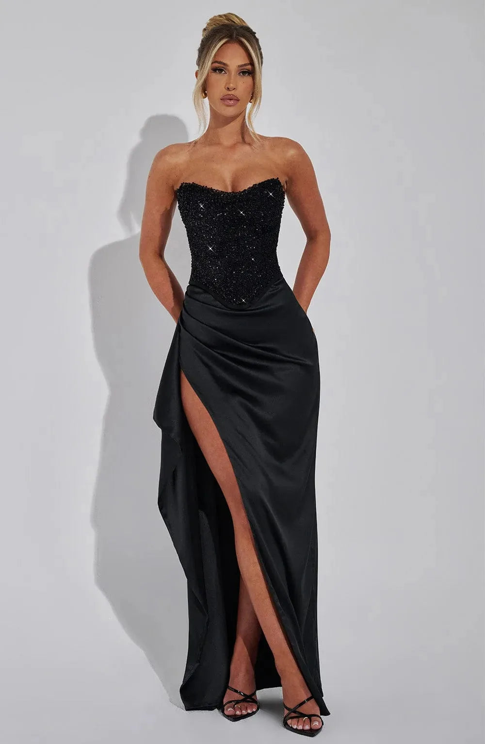 Grace | Strapless Sweetheart Corset Evening Gown Maxi Dress