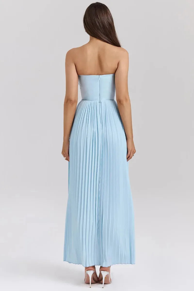 Theodora | Strapless Sweetheart Pleated Dress