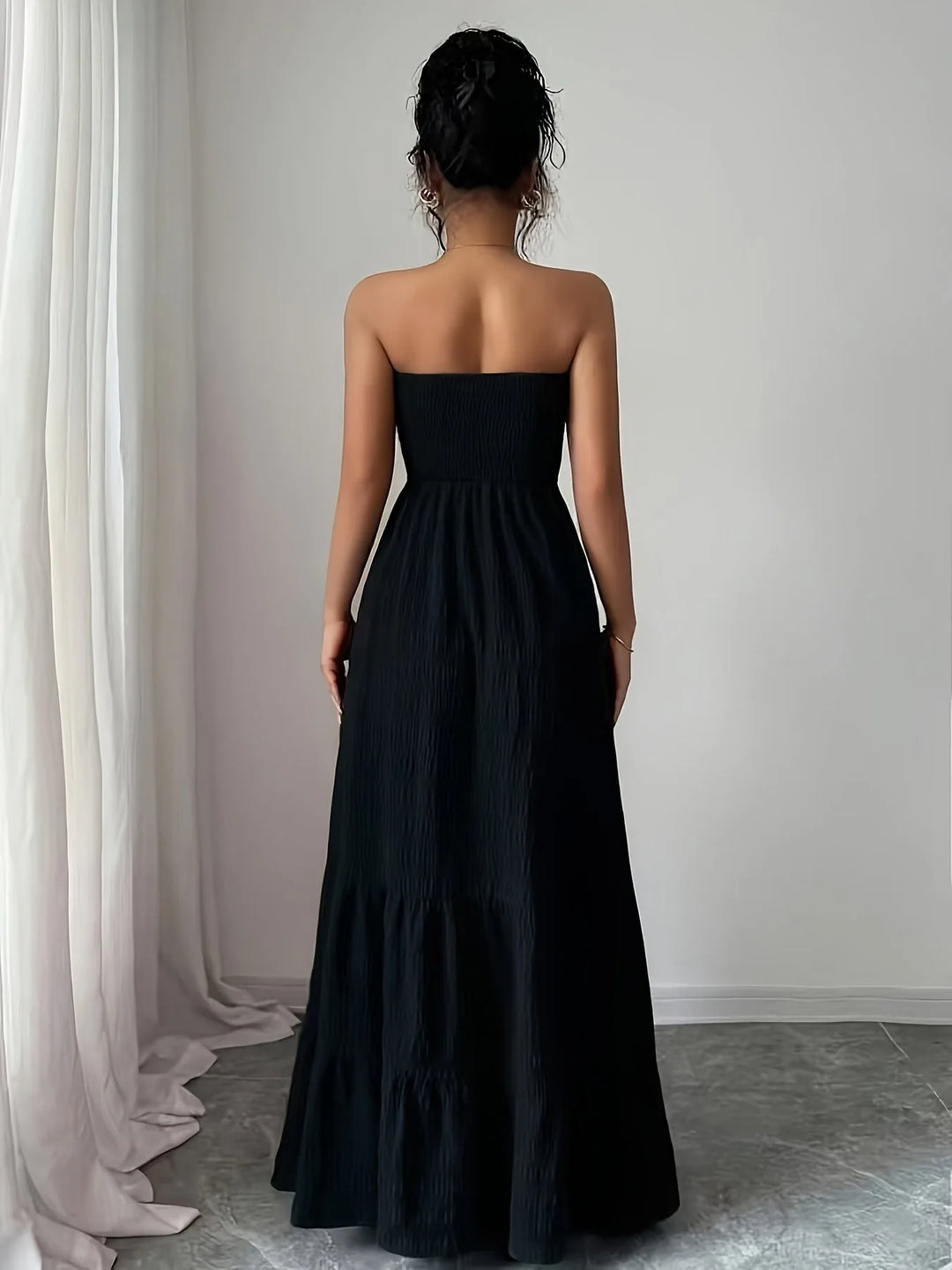 Freya | Elegant Strapless Tiered Bandeau Dress