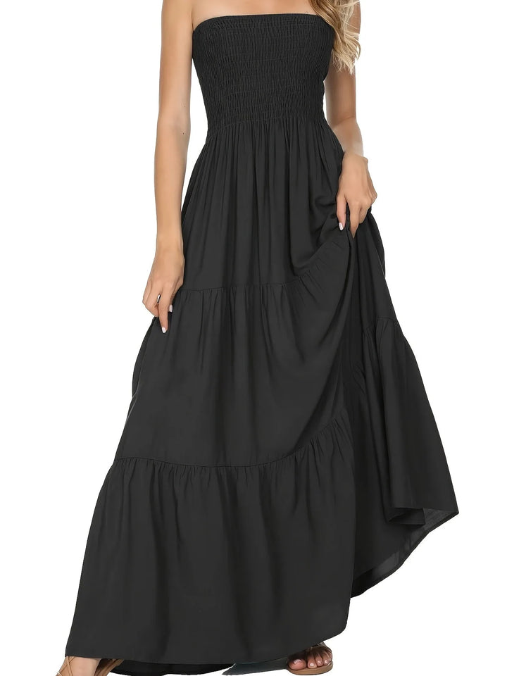 Calliope | Elegant Tiered Strapless Bandeau Dress