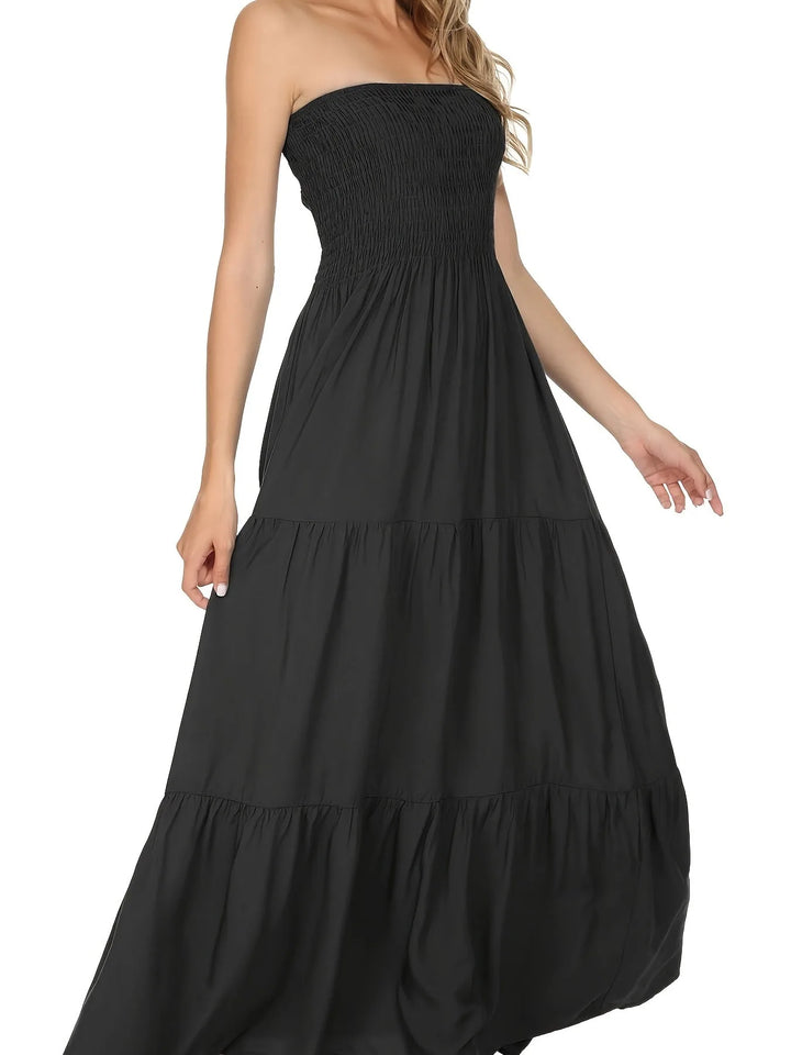 Calliope | Elegant Tiered Strapless Bandeau Dress