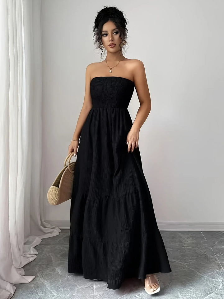Freya | Elegant Strapless Tiered Bandeau Dress