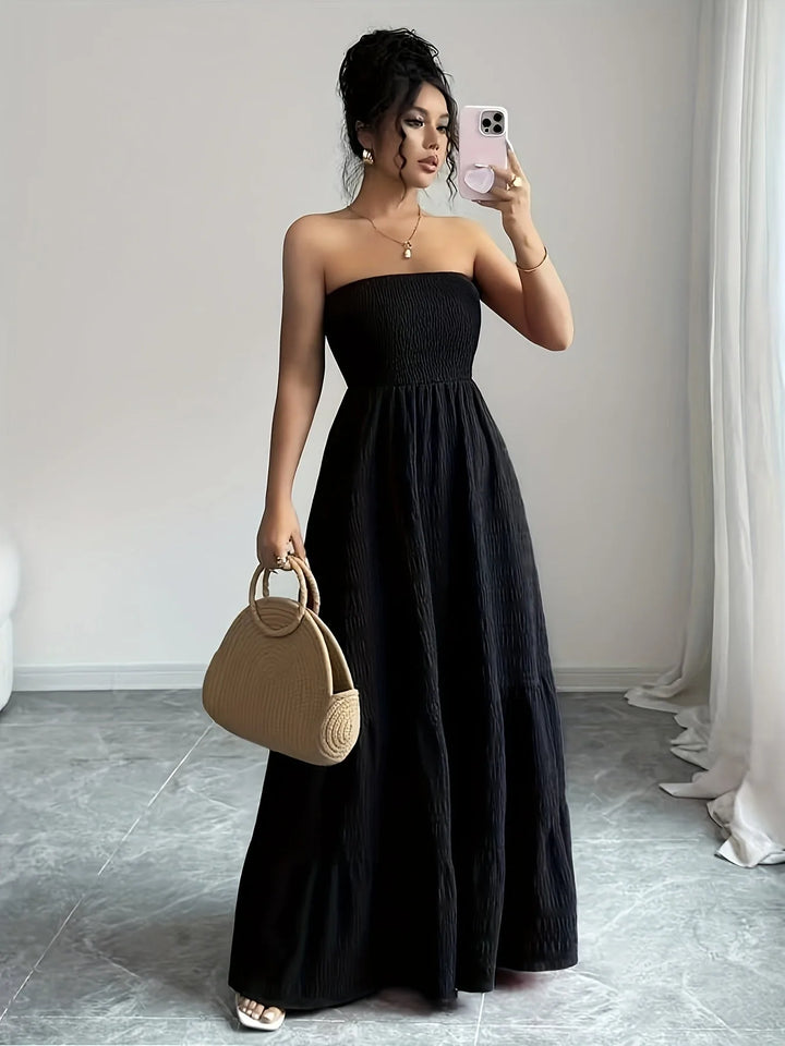 Freya | Elegant Strapless Tiered Bandeau Dress