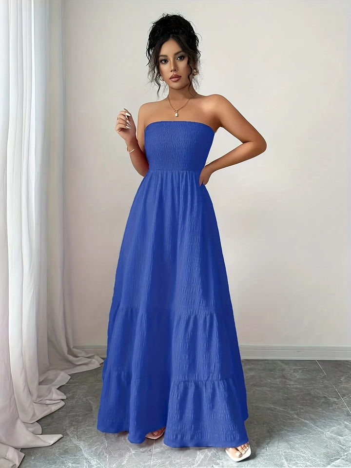 Freya | Elegant Strapless Tiered Bandeau Dress