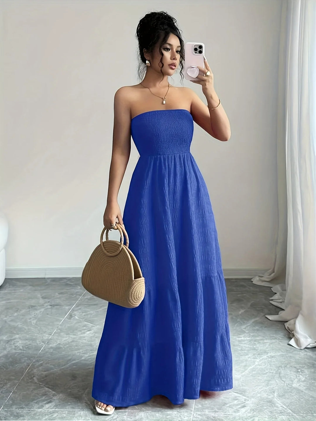 Freya | Elegant Strapless Tiered Bandeau Dress