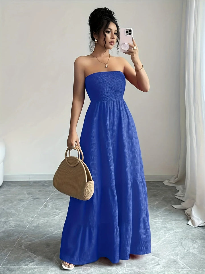 Freya | Elegant Strapless Tiered Bandeau Dress