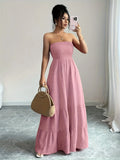 Freya | Elegant Strapless Tiered Bandeau Dress