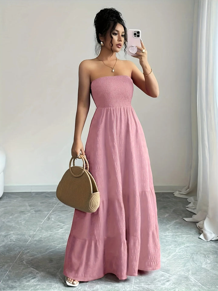 Freya | Elegant Strapless Tiered Bandeau Dress