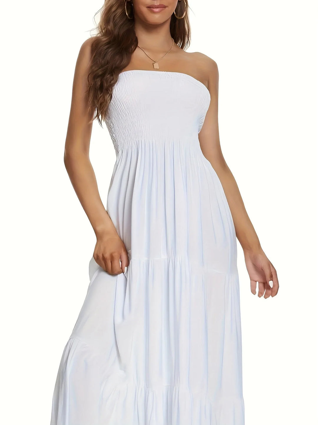 Calliope | Elegant Tiered Strapless Bandeau Dress