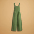 Women's Strappy Wide Leg Linen Jumpsuit — Joanna Adjustable Pockets