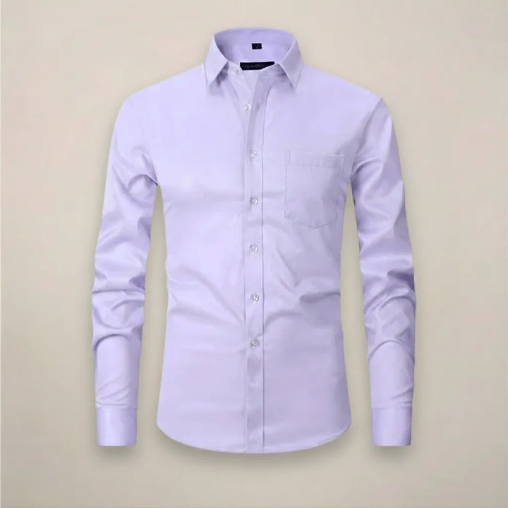 Lilac Classic Long-Sleeved Shirt with Structured Fit - Flat Lay