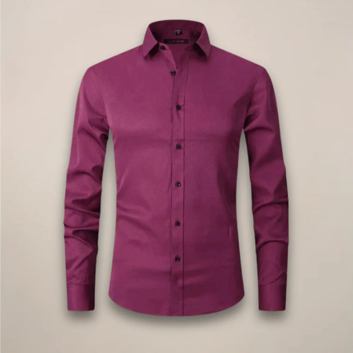 Classic Long-Sleeved Shirt with Structured Fit