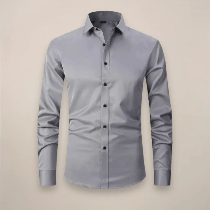 Classic Long-Sleeved Shirt with Structured Fit