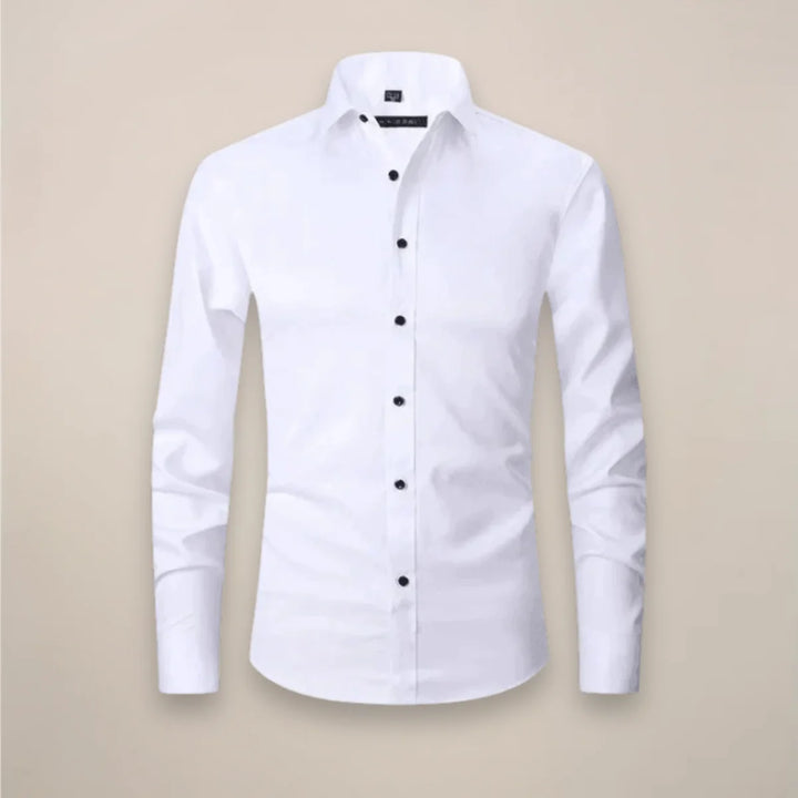 White Classic Long-Sleeved Shirt with Structured Fit - Studio