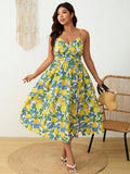 Brielle | Sweetheart Lemon Dress With Spaghetti Straps