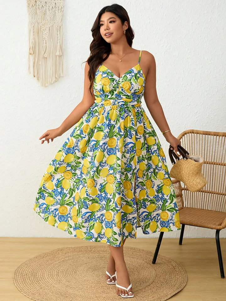 Brielle | Sweetheart Lemon Dress With Spaghetti Straps