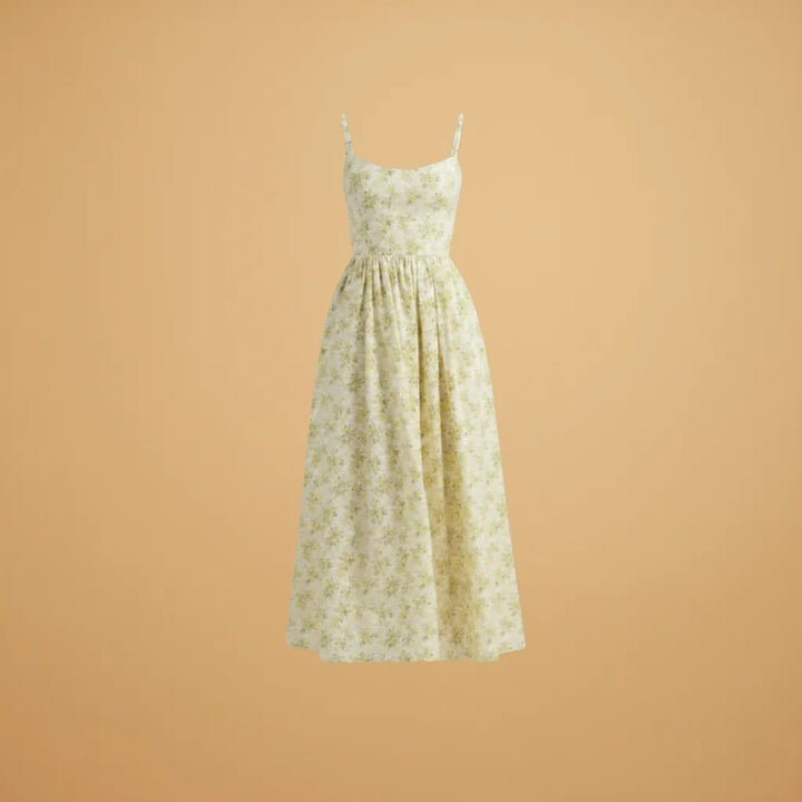 Harriet | Floral Print Sweetheart Midi Dress
