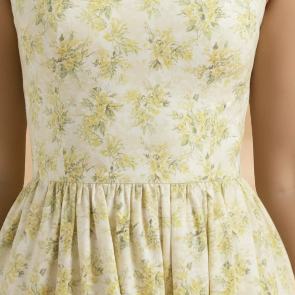 Harriet | Floral Print Sweetheart Midi Dress
