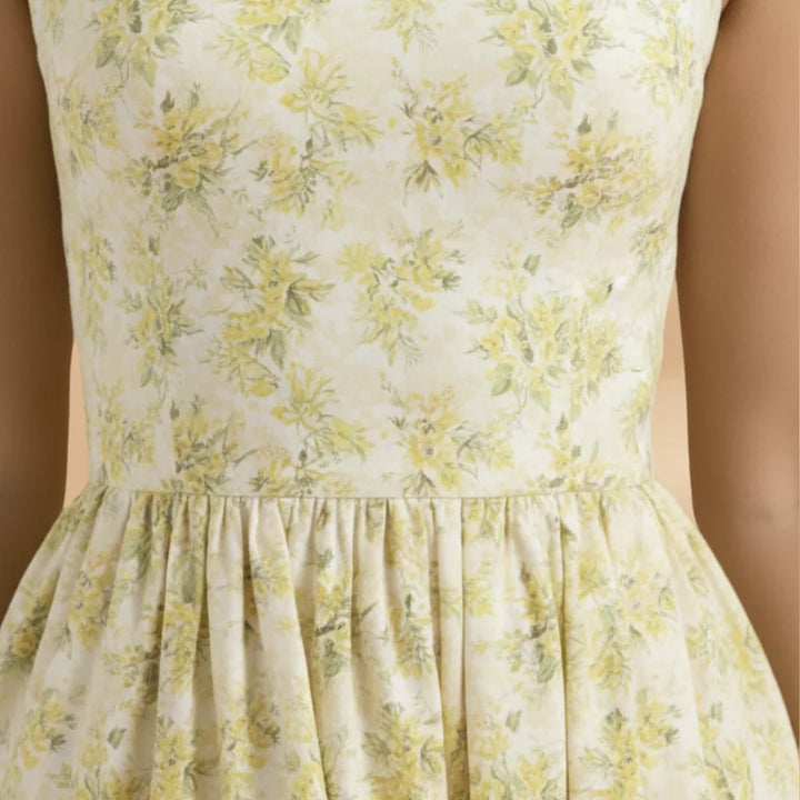 Harriet | Floral Print Sweetheart Midi Dress
