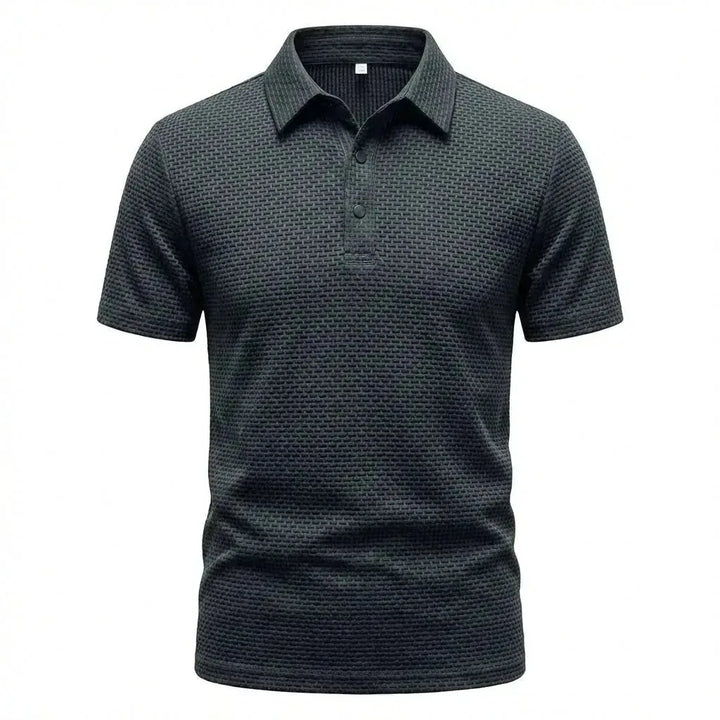 Theo | Textured Weave Short Sleeve Polo Shirt