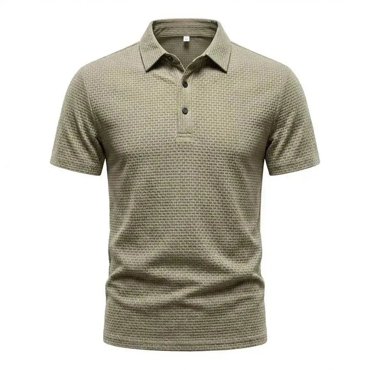 Theo | Textured Weave Short Sleeve Polo Shirt