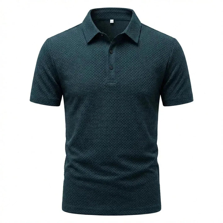 Theo | Textured Weave Short Sleeve Polo Shirt