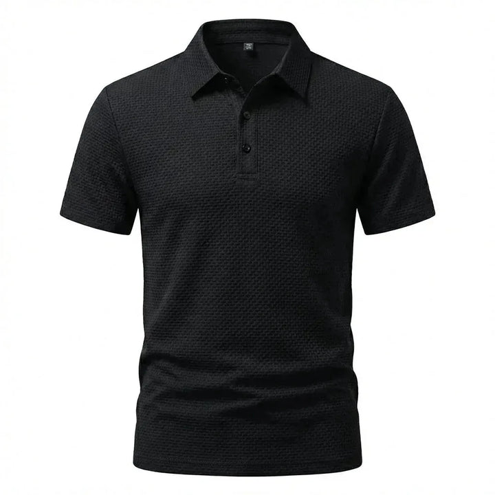 Theo | Textured Weave Short Sleeve Polo Shirt