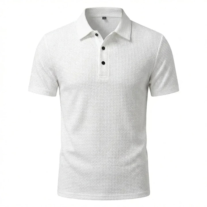 Theo | Textured Weave Short Sleeve Polo Shirt