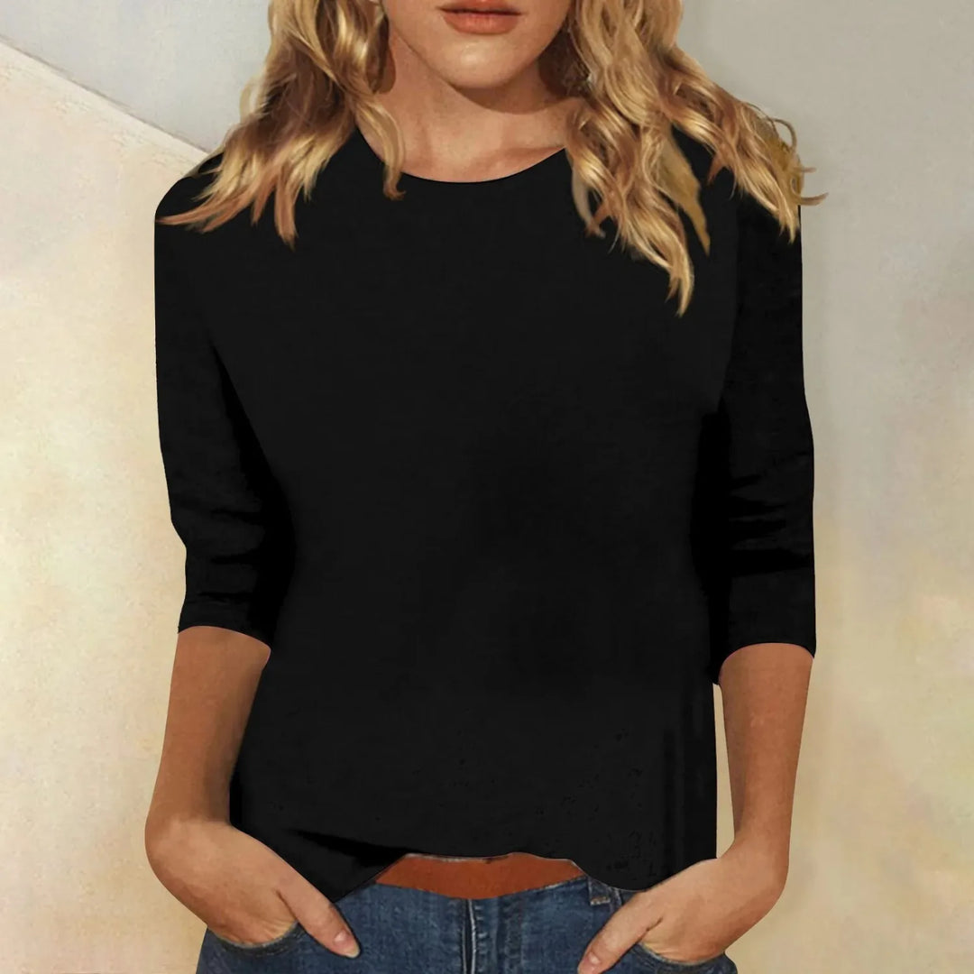 Aurora | Stylish Three-Quarter Sleeve Crew Neck Blouse