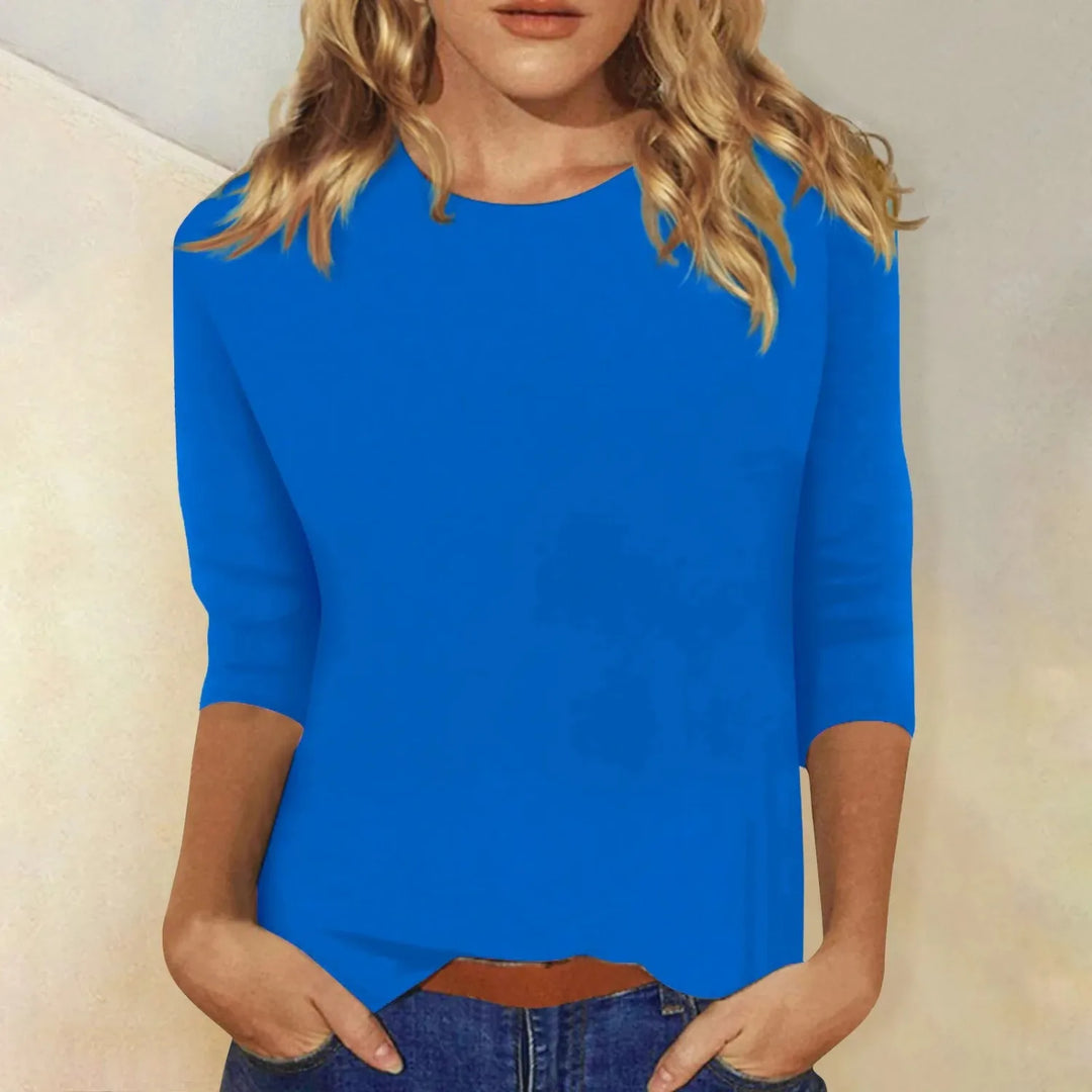 Aurora | Stylish Three-Quarter Sleeve Crew Neck Blouse
