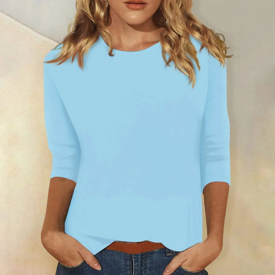 Aurora | Stylish Three-Quarter Sleeve Crew Neck Blouse