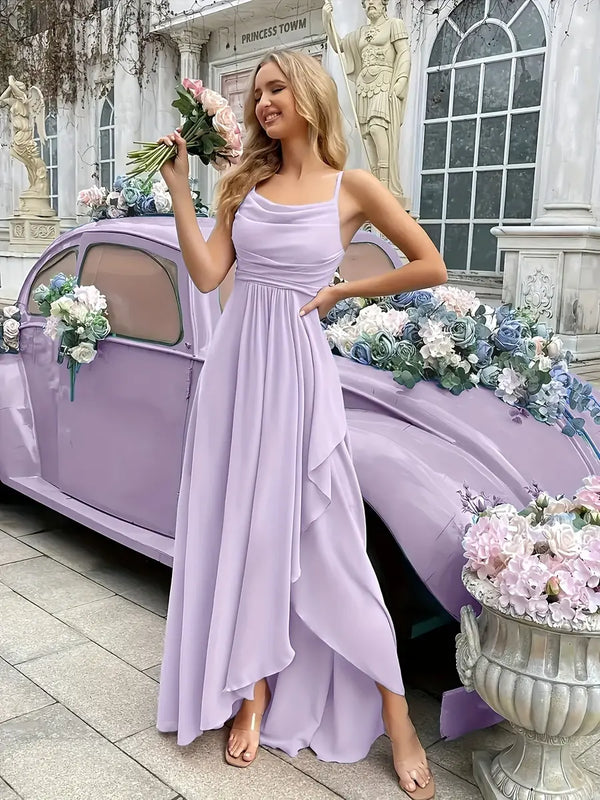 Ophelia | Elegant Tiered Ruffle Dress with High-Low Hem