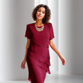 Gabrielle | Elegant Pleated Dress with Tiered Chiffon Detail