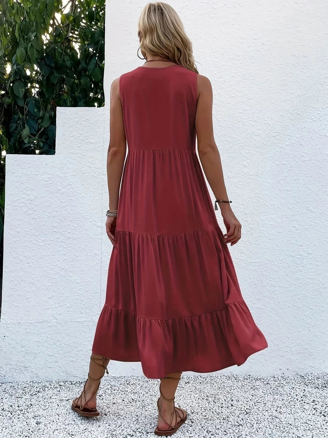 Gabrielle | Stylish Tiered V-Neck Ruffle Maxi Dress