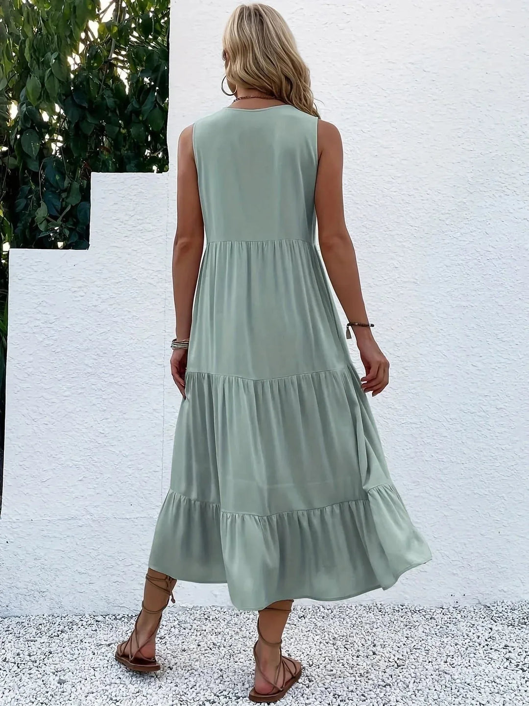 Gabrielle | Stylish Tiered V-Neck Ruffle Maxi Dress