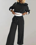 Women's Two Piece Tracksuit — Rosie Cropped Hoodie Wide-Leg