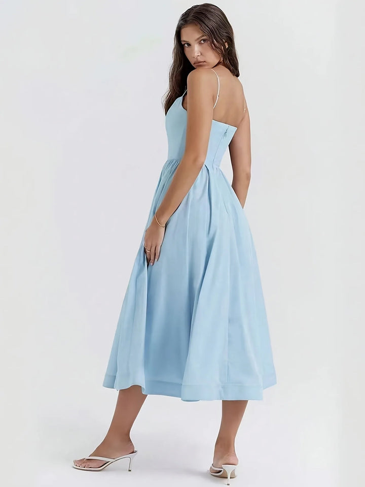 Sienna | Sleeveless U-Neck Baby Blue Dress