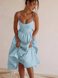 Sienna | Sleeveless U-Neck Baby Blue Dress