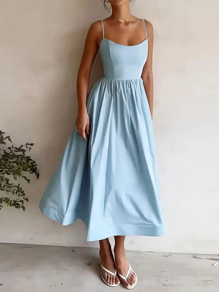 Sienna | Sleeveless U-Neck Baby Blue Dress