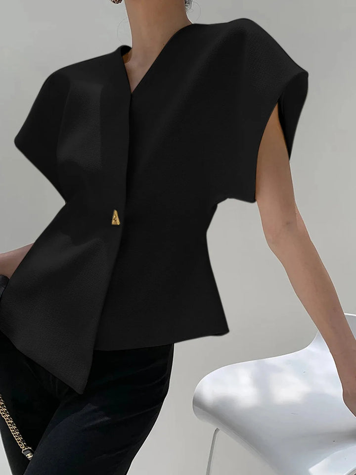 Grace | Chic V-Neck Button Down Blouse