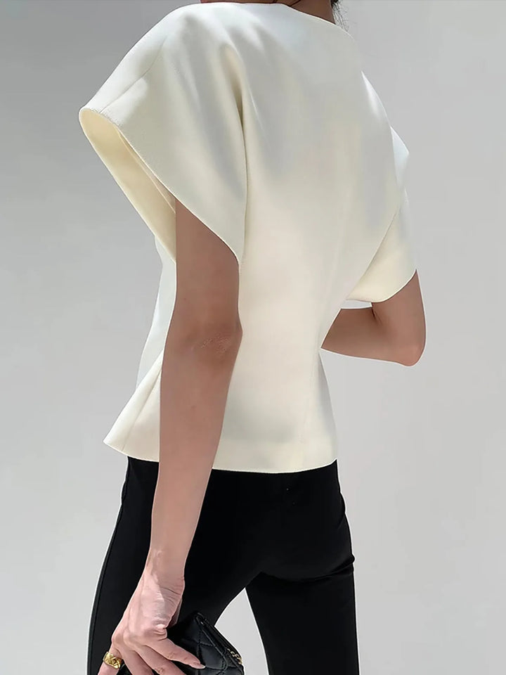 Grace | Chic V-Neck Button Down Blouse