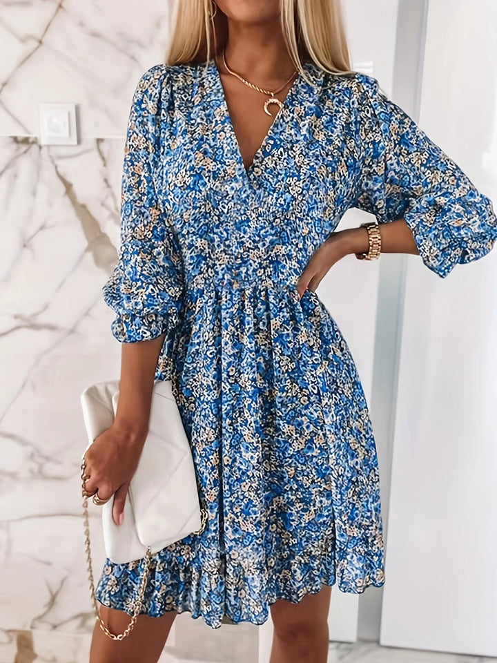 Naomi | V-Neck Flutter Sleeve Floral Mini Dress