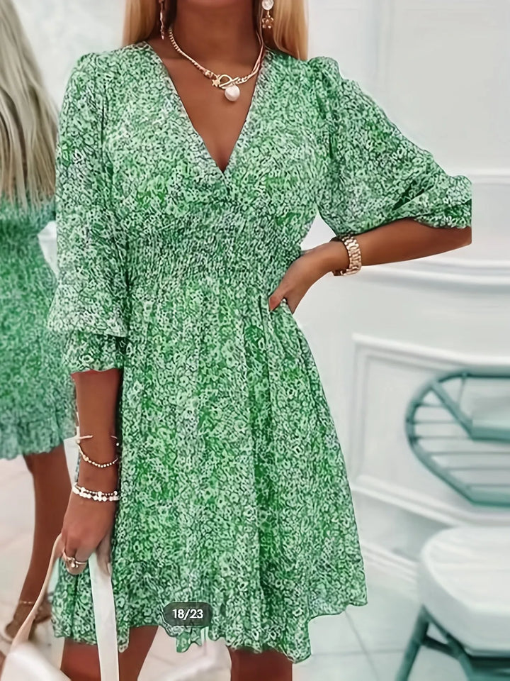 Naomi | V-Neck Flutter Sleeve Floral Mini Dress