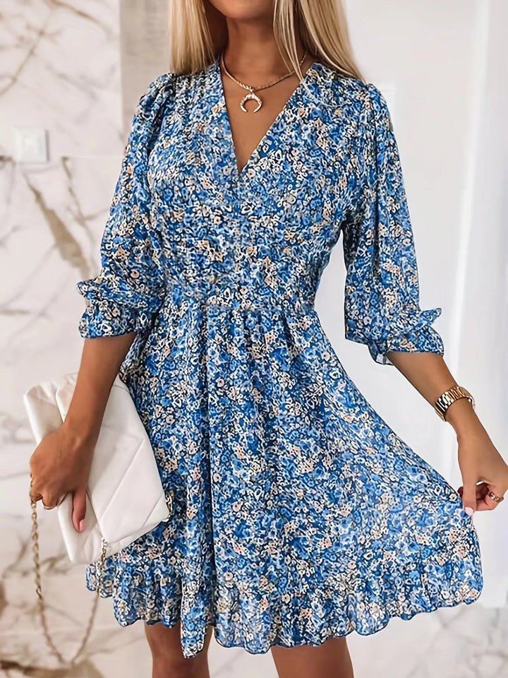 Naomi | V-Neck Flutter Sleeve Floral Mini Dress