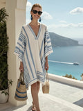 Amelia | Stylish V-Neck Striped Midi Summer Dress