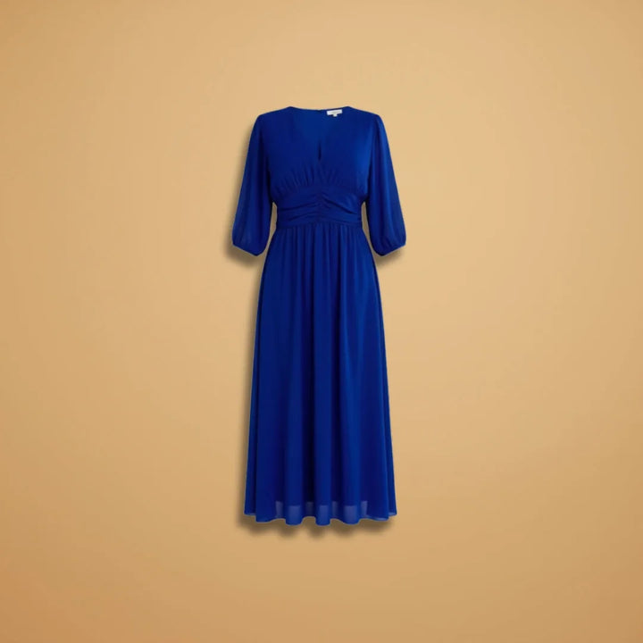 Diana | Elegant V-Neck Long Sleeve Midi Dress