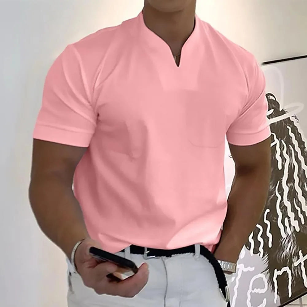Luca | Elegant V-Neck Polo Shirt Short Sleeve