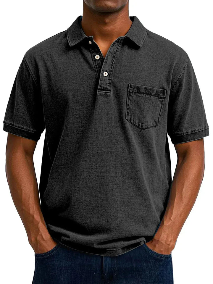 Leo | Vintage Casual Polo Shirt with Chest Pocket